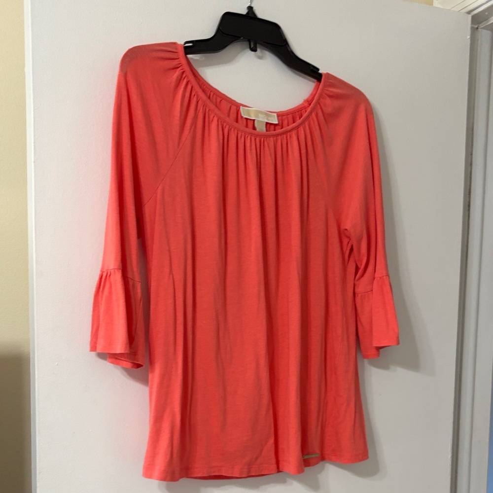 Michael Kors Coral Blouse with Bell Sleeves